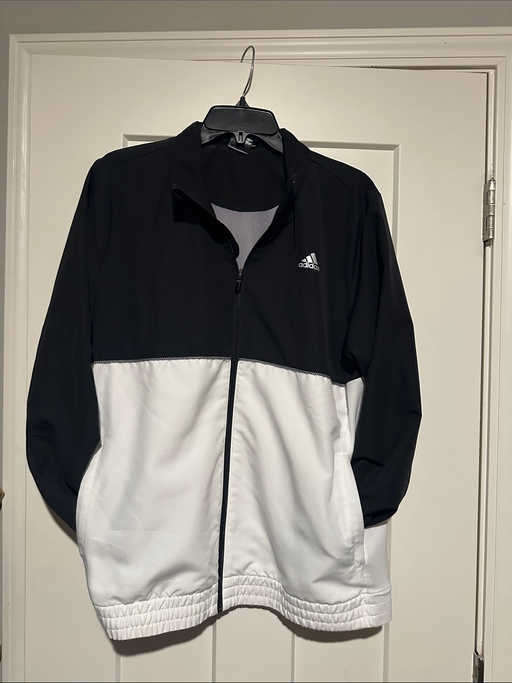 adidas woman’s Black and White Colorblock Performance Jacket